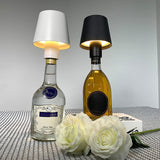 USB Rechargeable LED Bottle Lamp – 3-Color Dimmable Wireless Table Light (1 Pc)