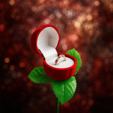 Artificial Rose Flower Shaped Jewelry Ring Box (1 Pc)