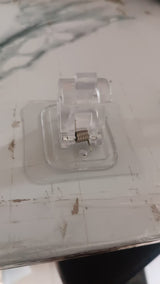 Wall Mount Transparent Self-Adhesive Clip with Strong Spring Grip
