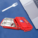Cartoon Printed 4-Compartment Insulated Lunch Box for Kids