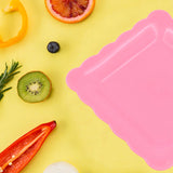 Square Plastic Dinner Plate Snacks Breakfast Serving Trays Home School  8 Pc Set