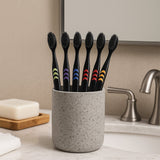 Soft Toothbrush with Plastic Round Box for Adults & Kids (Set of 10 Pcs)