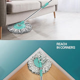 Ganesh Quick Spin Mop Steel Spin, Bucket Floor Cleaning 2 Micro fiber head / Refill