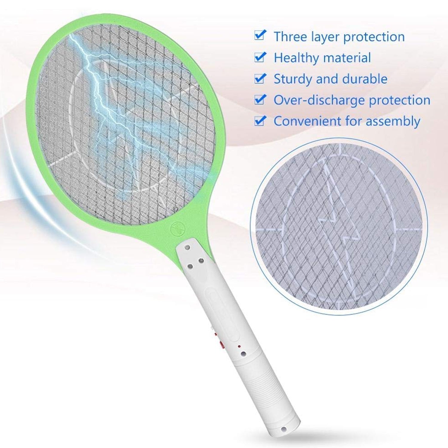 Rechargeable Mosquito Killer Racket Quality Assured, with cable)