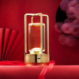 Crystal Lantern Table Lamp Rechargeable Cordless LED Light with 3 Colors 1 Pc