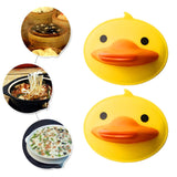 Cute Duck Shape Silicone Hot Pot Holder (2 Pc)