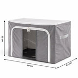 Foldable Steel Frame Clothes Storage Organizer Bag 60x43x32cm (Mix Color)