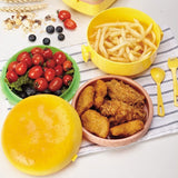 Burger Shape Lunch Box – Double Layer 1000ml Food Container with 2 Spoons for Kids