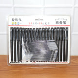 Refillable Black Marker Pen with Extra Ink Refills 20 pieces (1 Set)