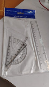 Plastic Geometry Set, Triangle Ruler Protractor Straight Ruler (4 Pcs Set)