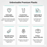 Apex Clear Plastic Tumbler / Glass Set – 6-Piece Unbreakable