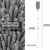 Microfiber Dusters for Cleaning, Telescoping Feather Duster with 100 inches Extendable Handle Pole, Dusting Cleaning Tools for Cleaning High Ceiling, Ceiling Fan, Blinds, Cobwebs, Furniture, Cars