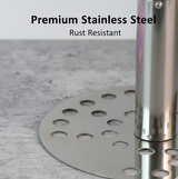 Stainless Steel Potato Masher, Pav Bhaji Masher with wooden handle