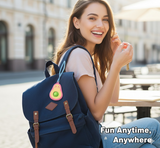 Cute Avocado-Shaped Mini Push Pop Keychain Toy with Strap (1 Pc)