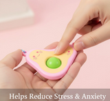 Cute Avocado-Shaped Mini Push Pop Keychain Toy with Strap (1 Pc)