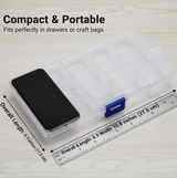15-Grid Clear Plastic Jewelry Organizer Box with Dividers (1 Pc)