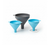 3 in 1 Kitchen Funnel Set of 3, Funnel for Filling Bottle, Small Canning Funnel with Handle, Food Grade Plastic Funnel with Detachable Strainer Filter for Liquid, Dry Ingredients, and Powder