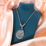 Peacock oxidized pendant
