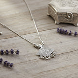 Oxidized square necklace        

