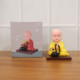 Yellow Solar Powered Sitting Buddha Statue (1 Pc / Medium)