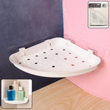 Self-Adhesive Corner Bathroom Shelf with Fast-Drain Holes (1 Pc)