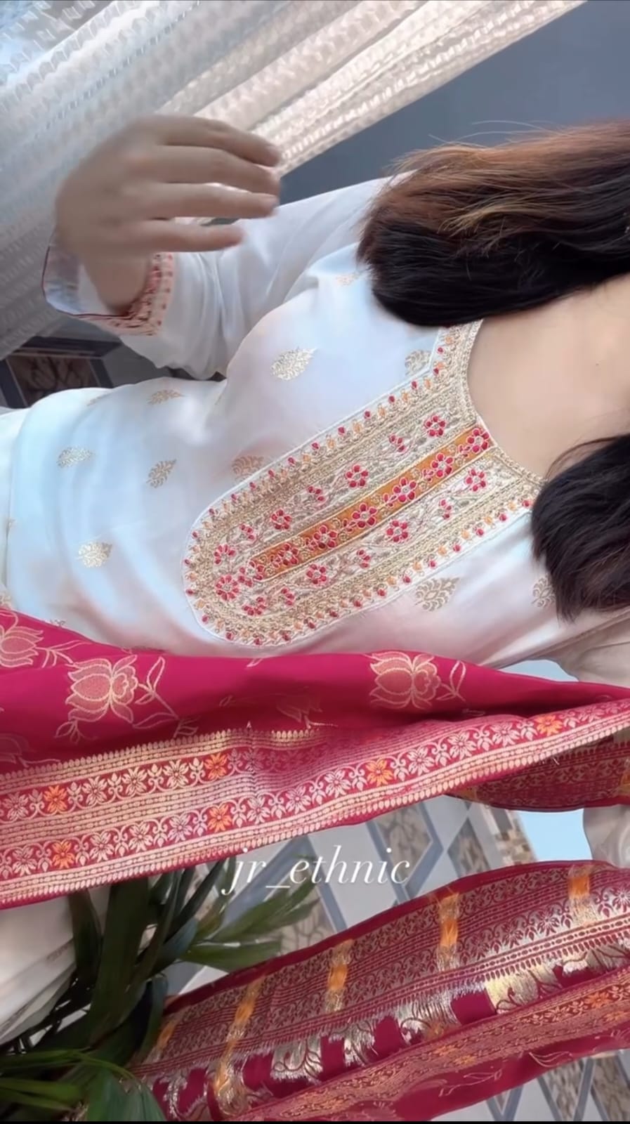 Pure Kanjivaram Silk Kurta Set with Zari Stripe Dupatta & Chanderi Bottoms – Festive 3 Piece Suit