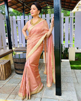 Bollywood Style Banarasi Crush Saree with Sequins & Dori Embroidery – Designer Party Wear Saree