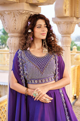 Pure Rangoli Silk 9 Meter Flair Wedding Lehenga Choli with Embroidered Shrug Style Dupatta