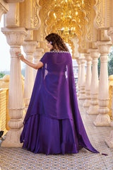 Pure Rangoli Silk 9 Meter Flair Wedding Lehenga Choli with Embroidered Shrug Style Dupatta