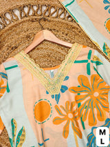 Premium Printed Cotton Co-Ord Set for Women with Embroidered A-Line Kurta, Pants and Cotton Dupatta