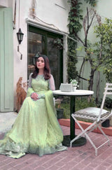 Faux Georgette Gown Lehenga Set with Sequin Work for Women Festive Wear Style