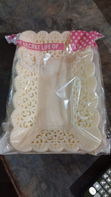 Rectangle Plastic Dinner Plate  Serving Trays Home School Office 8 Pcs Set