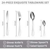 Premium Stainless Steel Polished Cutlery Set (24 Pc)