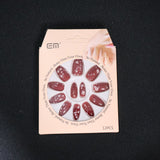 Premium Burgundy Artificial Nai fake nails- (Mix Design / 1 Set)